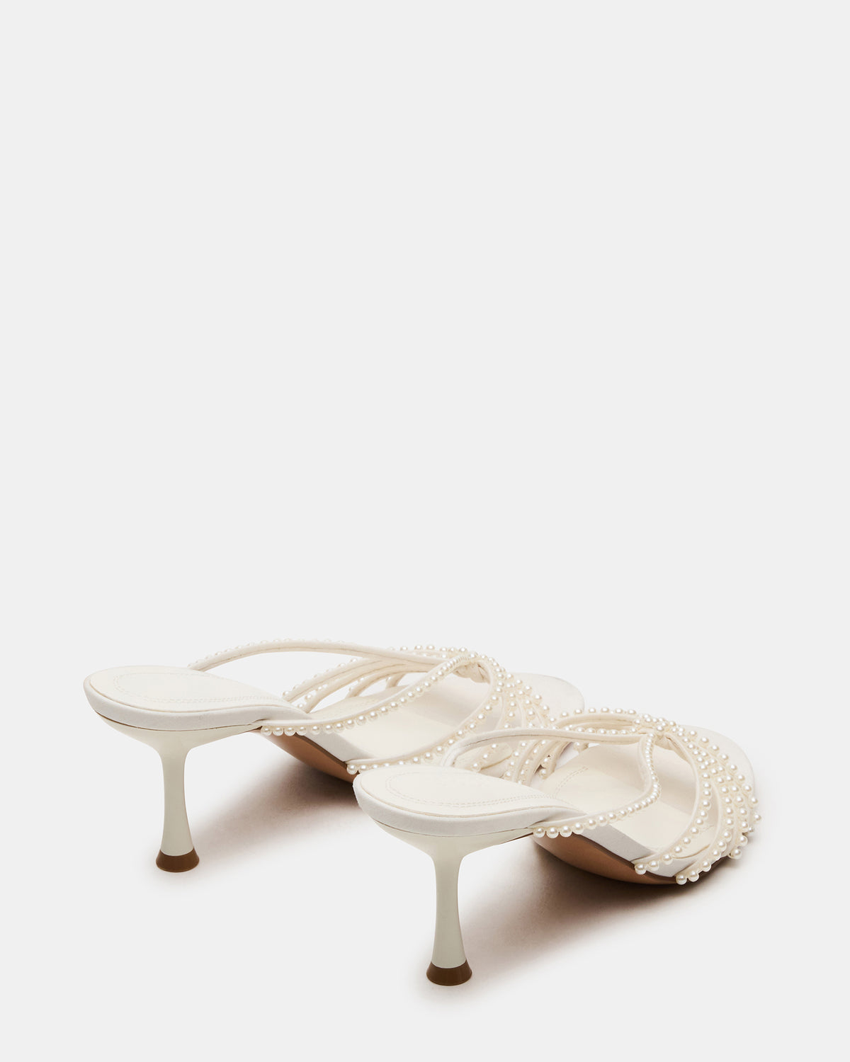 EDNA Pearl White Strappy Mule Women's Heel