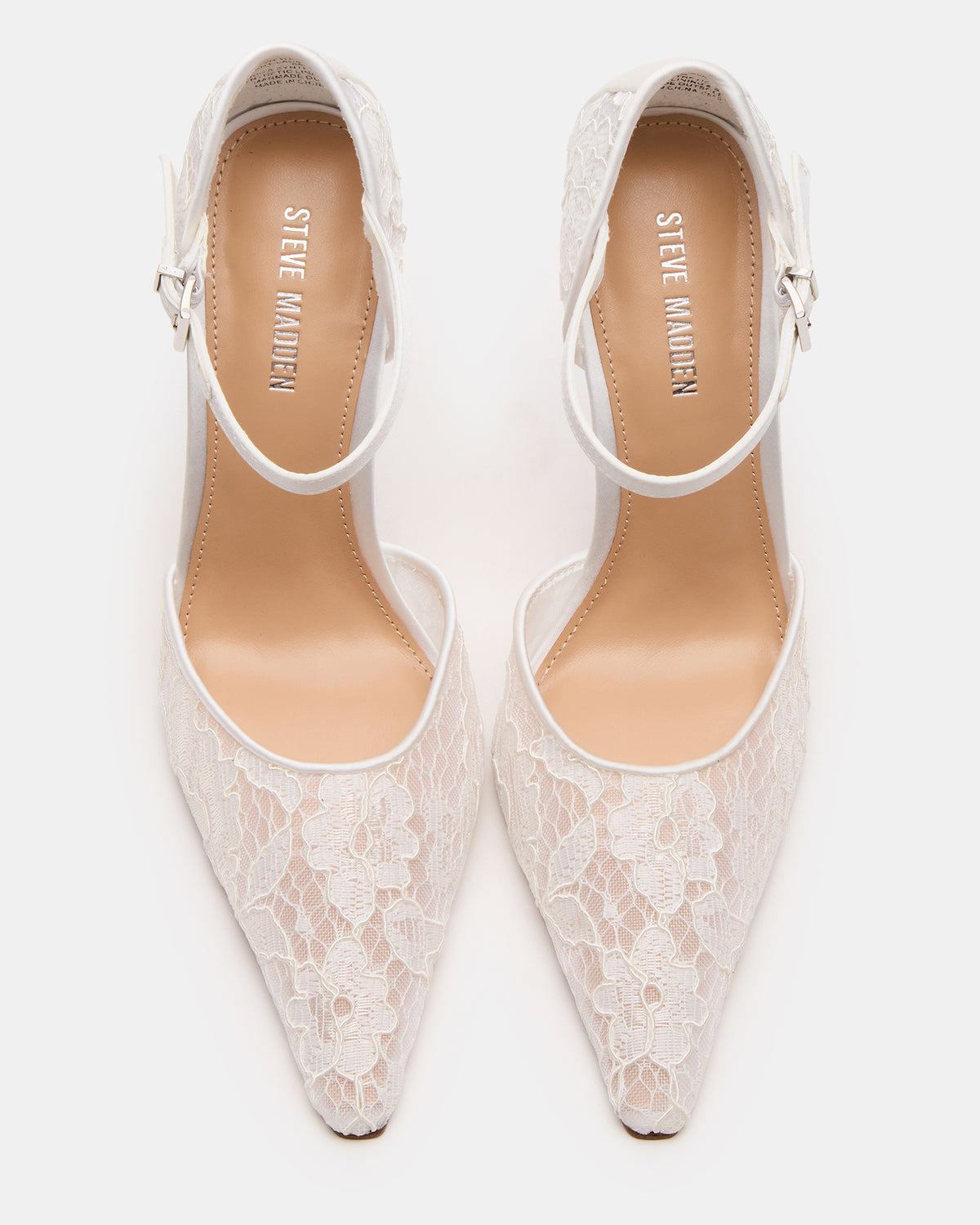 AVANT White Lace Pointed-Toe Stiletto Pump Women's Heel