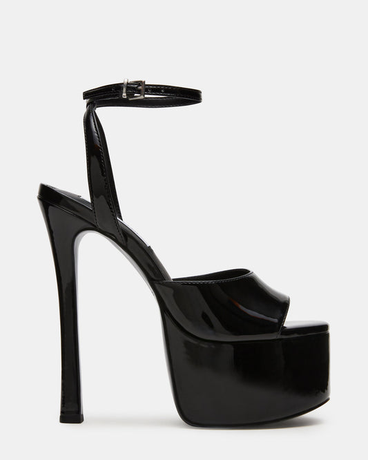 OLYSSIA Black Platform Stiletto Ankle Strap Women's Heel