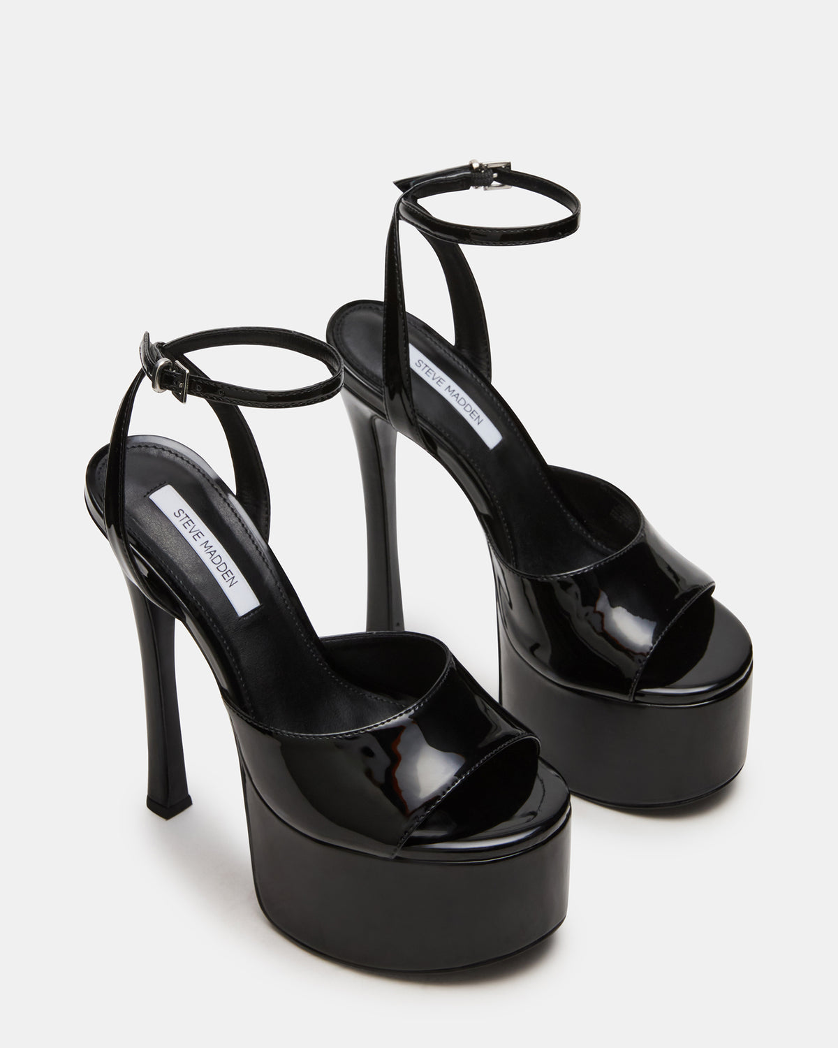 OLYSSIA Black Platform Stiletto Ankle Strap Women's Heel