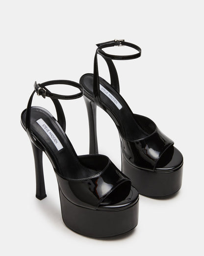 OLYSSIA Black Platform Stiletto Ankle Strap Women's Heel