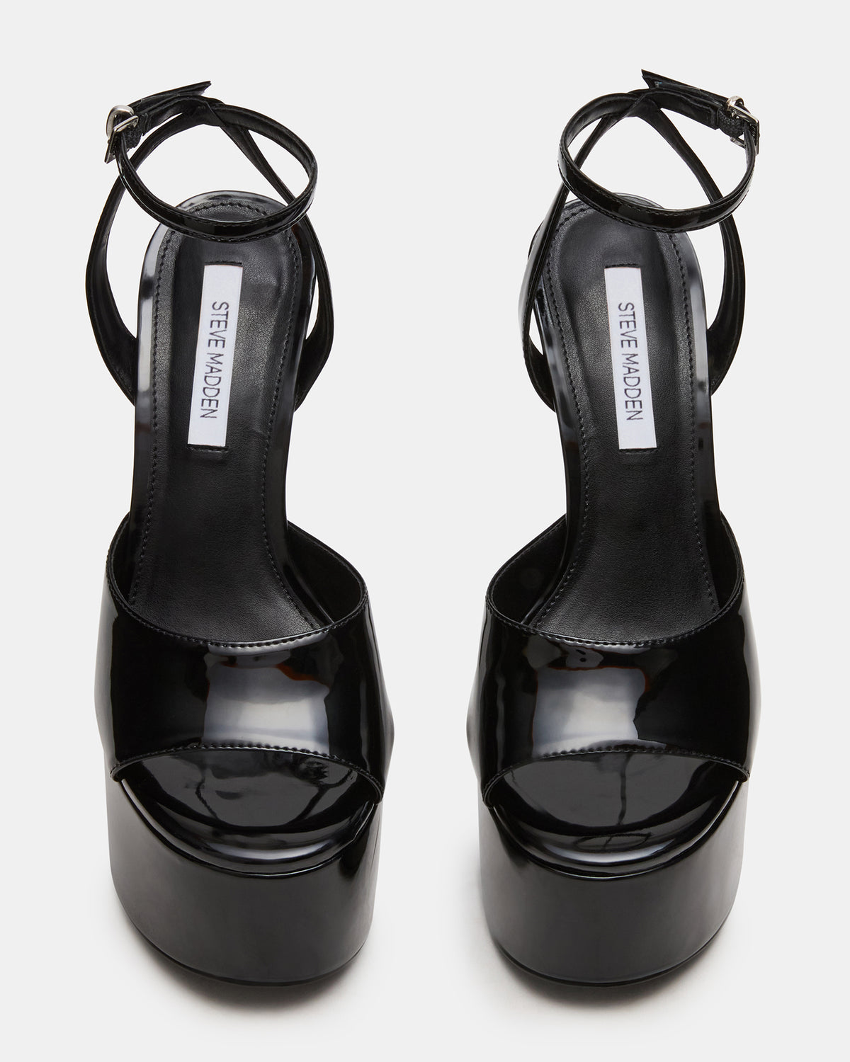 OLYSSIA Black Platform Stiletto Ankle Strap Women's Heel