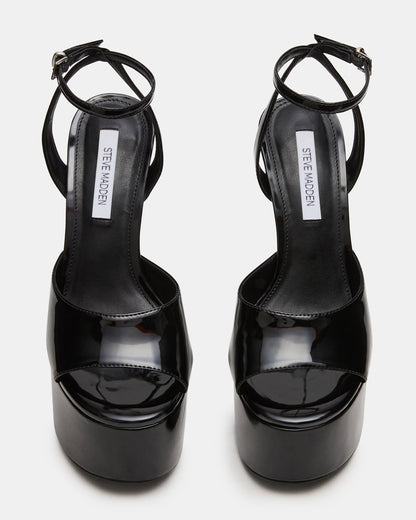 OLYSSIA Black Platform Stiletto Ankle Strap Women's Heel