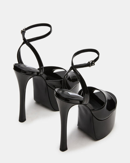 OLYSSIA Black Platform Stiletto Ankle Strap Women's Heel