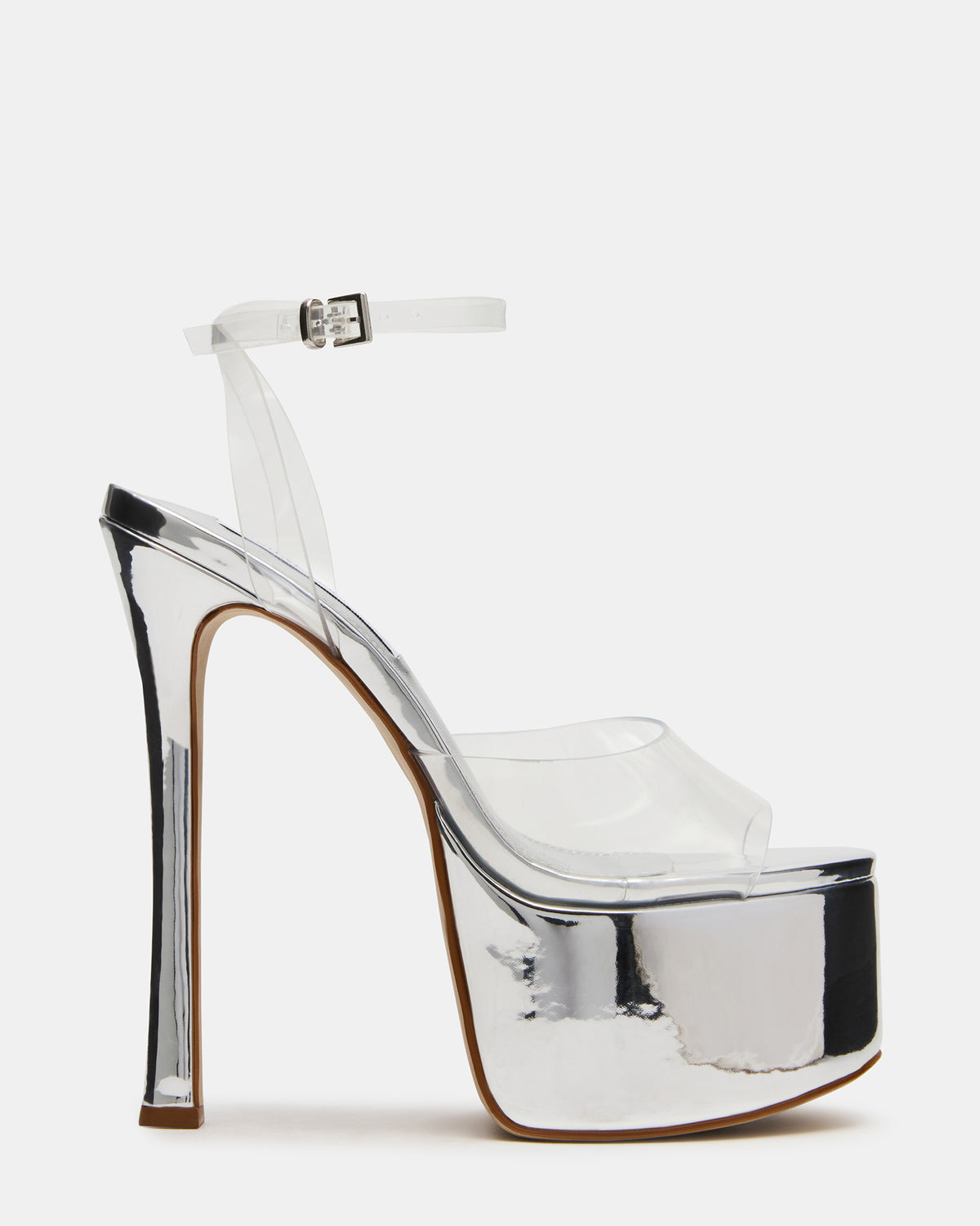 OLYSSIA Clear Platform Stiletto Ankle Strap Women's Heel