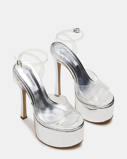 OLYSSIA Clear Platform Stiletto Ankle Strap Women's Heel