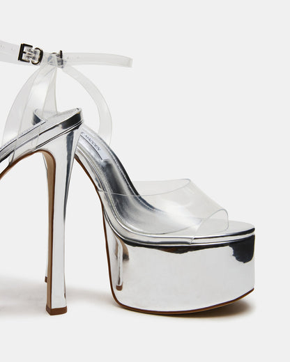 OLYSSIA Clear Platform Stiletto Ankle Strap Women's Heel