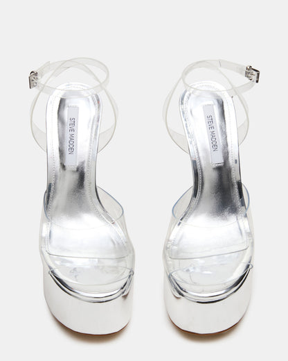 OLYSSIA Clear Platform Stiletto Ankle Strap Women's Heel