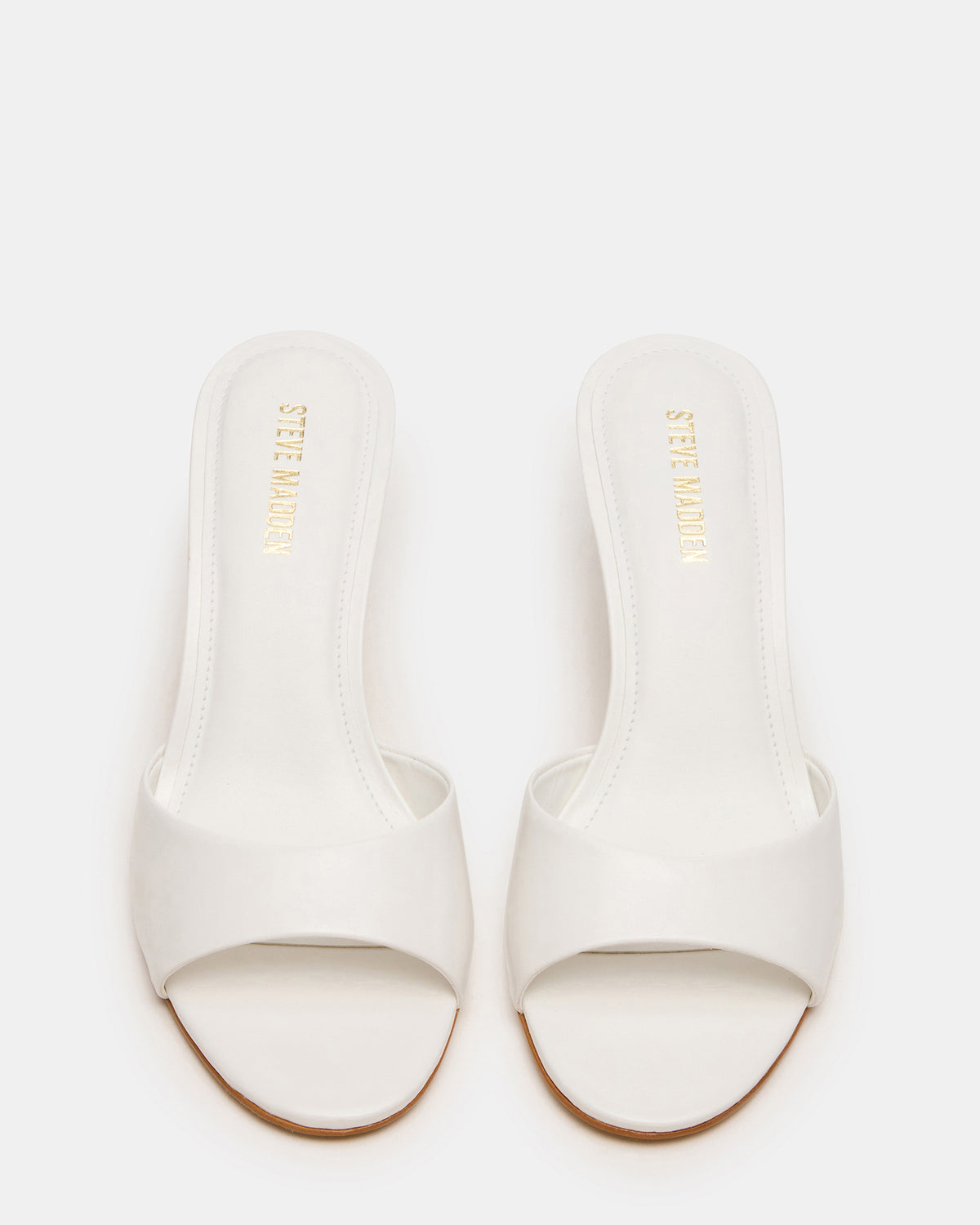KENDRIX White Leather Mule Stiletto Women's Heel