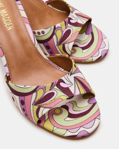 KENDRIX Pink Print Women's Mule Heel