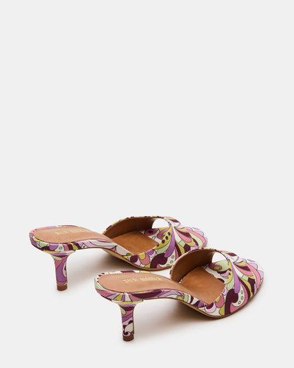 KENDRIX Pink Print Women's Mule Heel