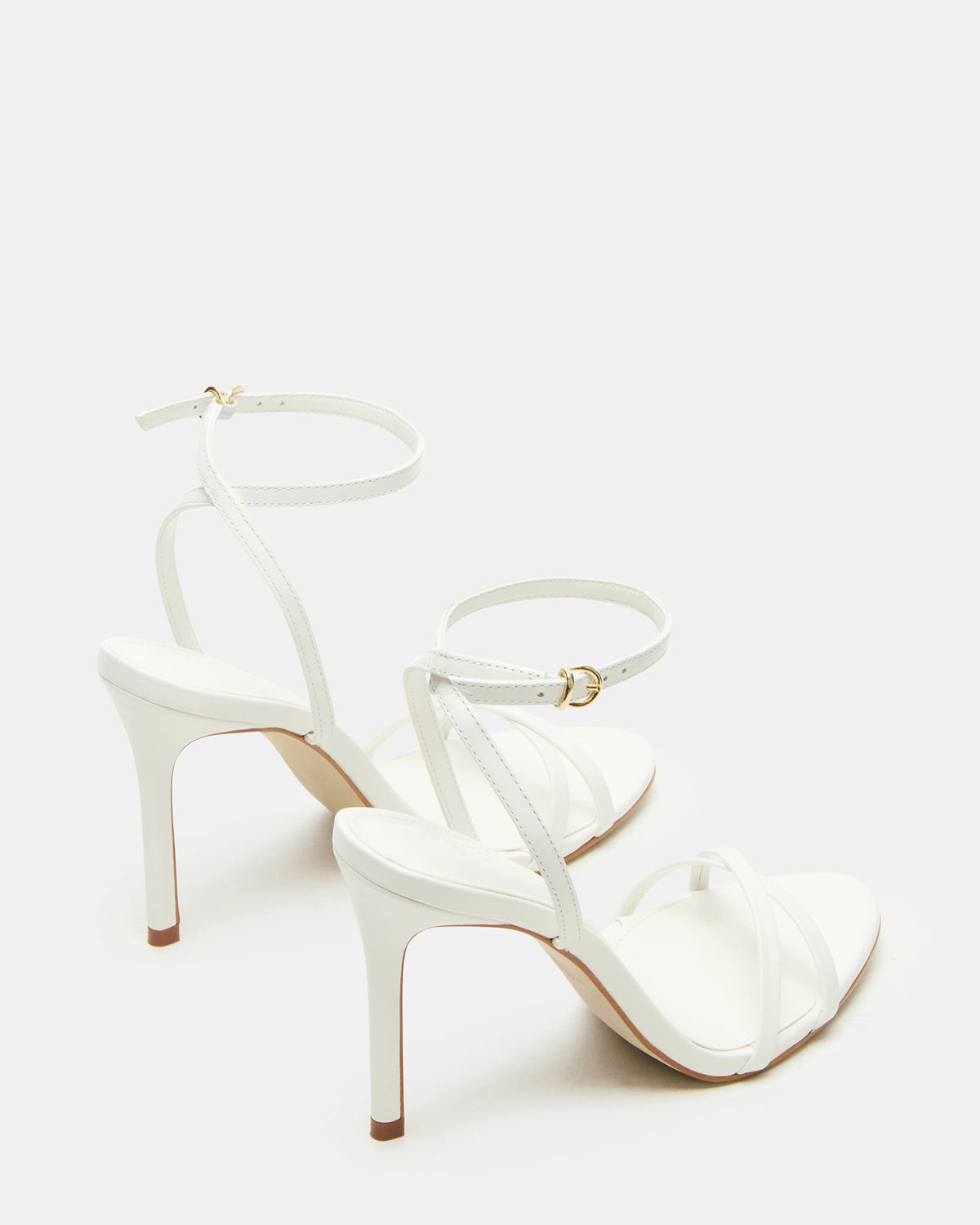 JYPSEY White Leather Strappy Stiletto Women's Heel