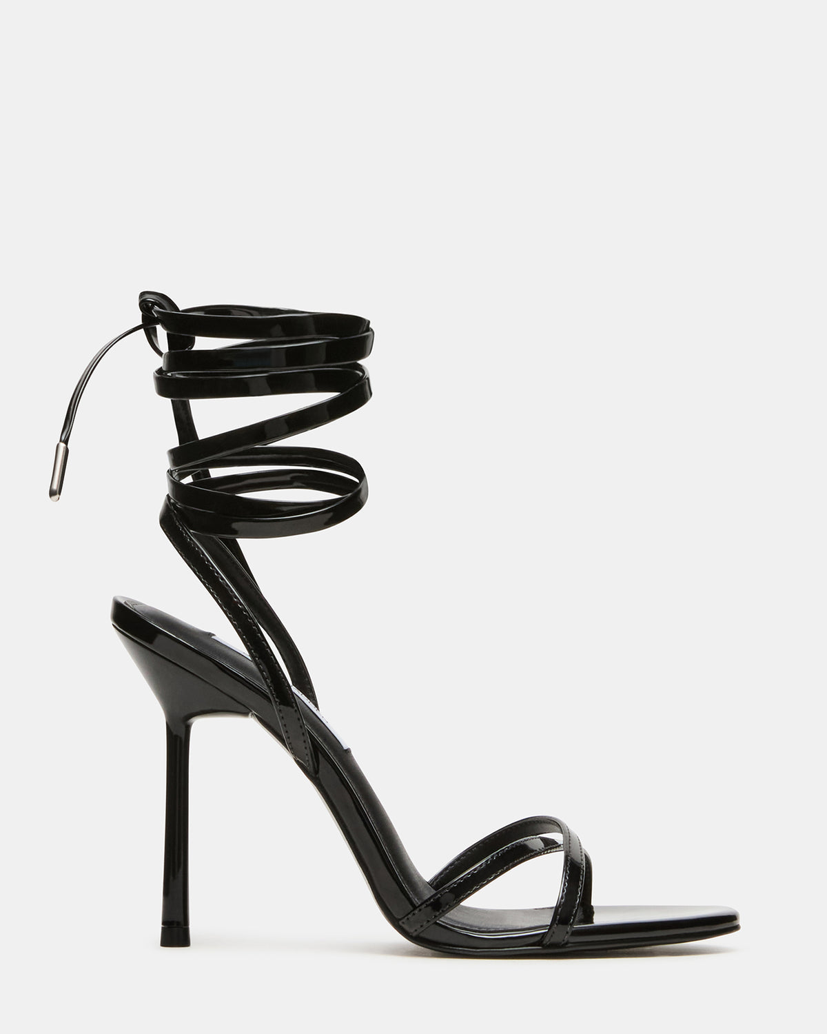 NERI Black Patent Strappy Stiletto Round-Toe Women's Heel