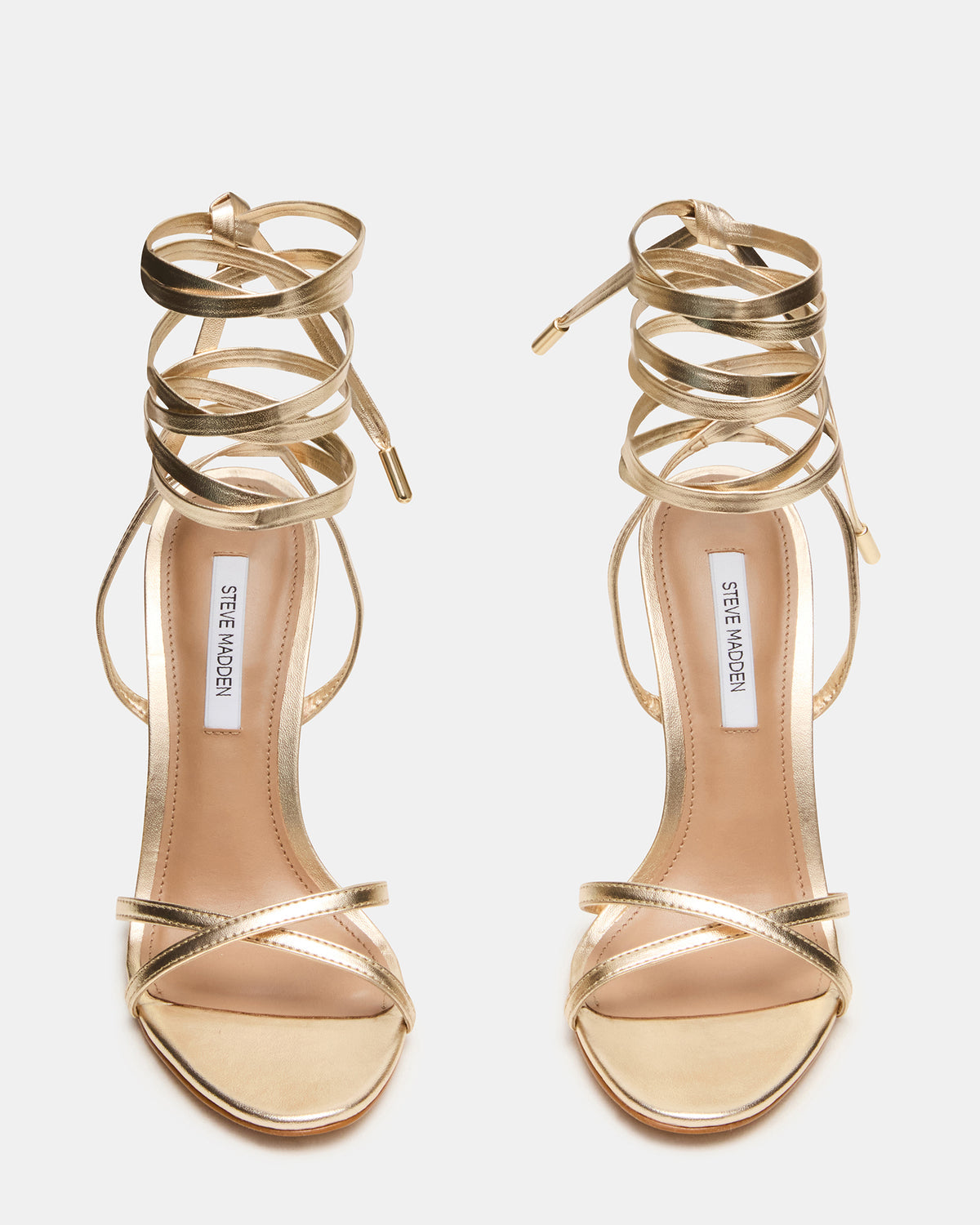 NERI Champagne Strappy Stiletto Round-Toe Women's Heel