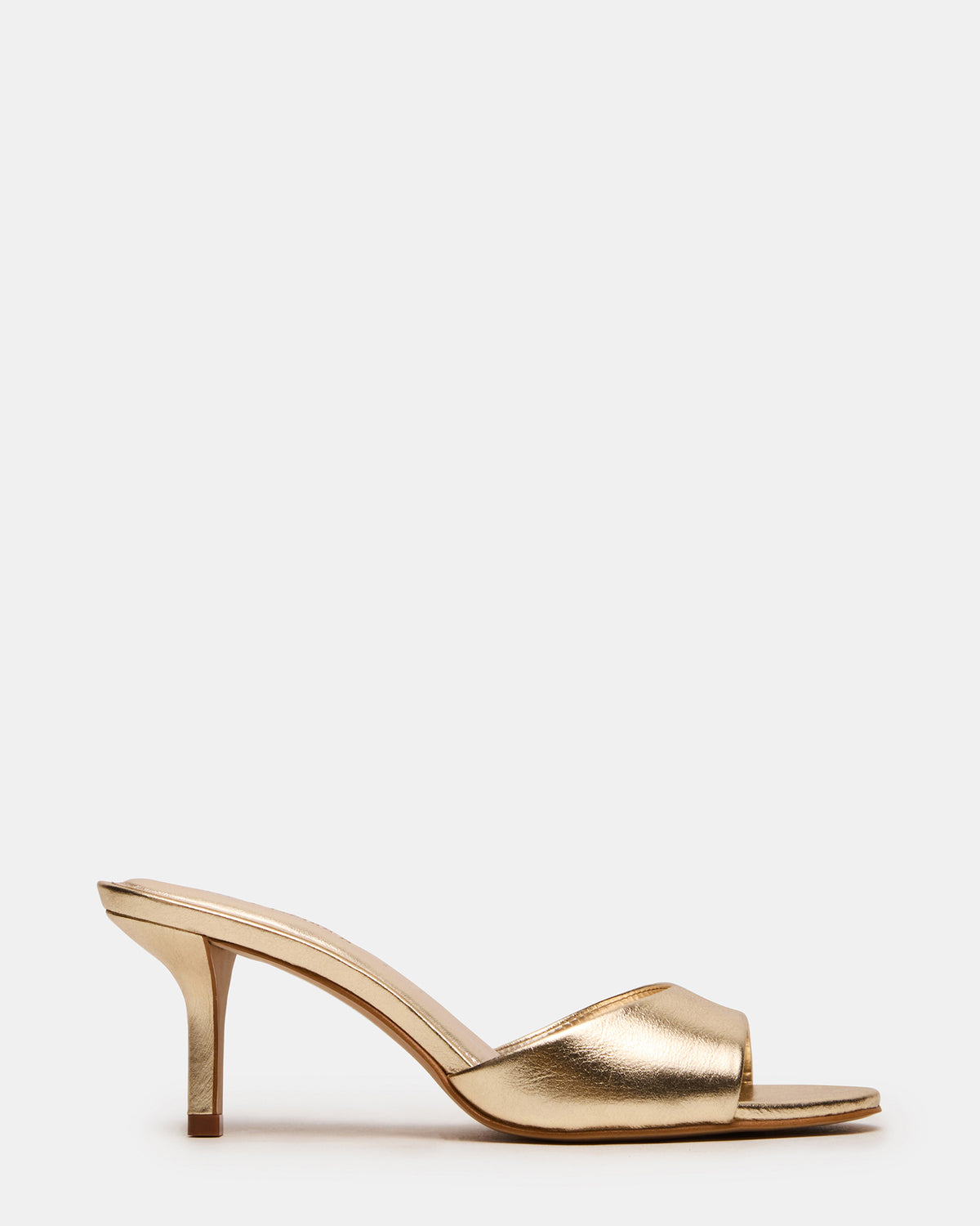 KENDRIX Gold Leather Mule Stiletto Women's Heel