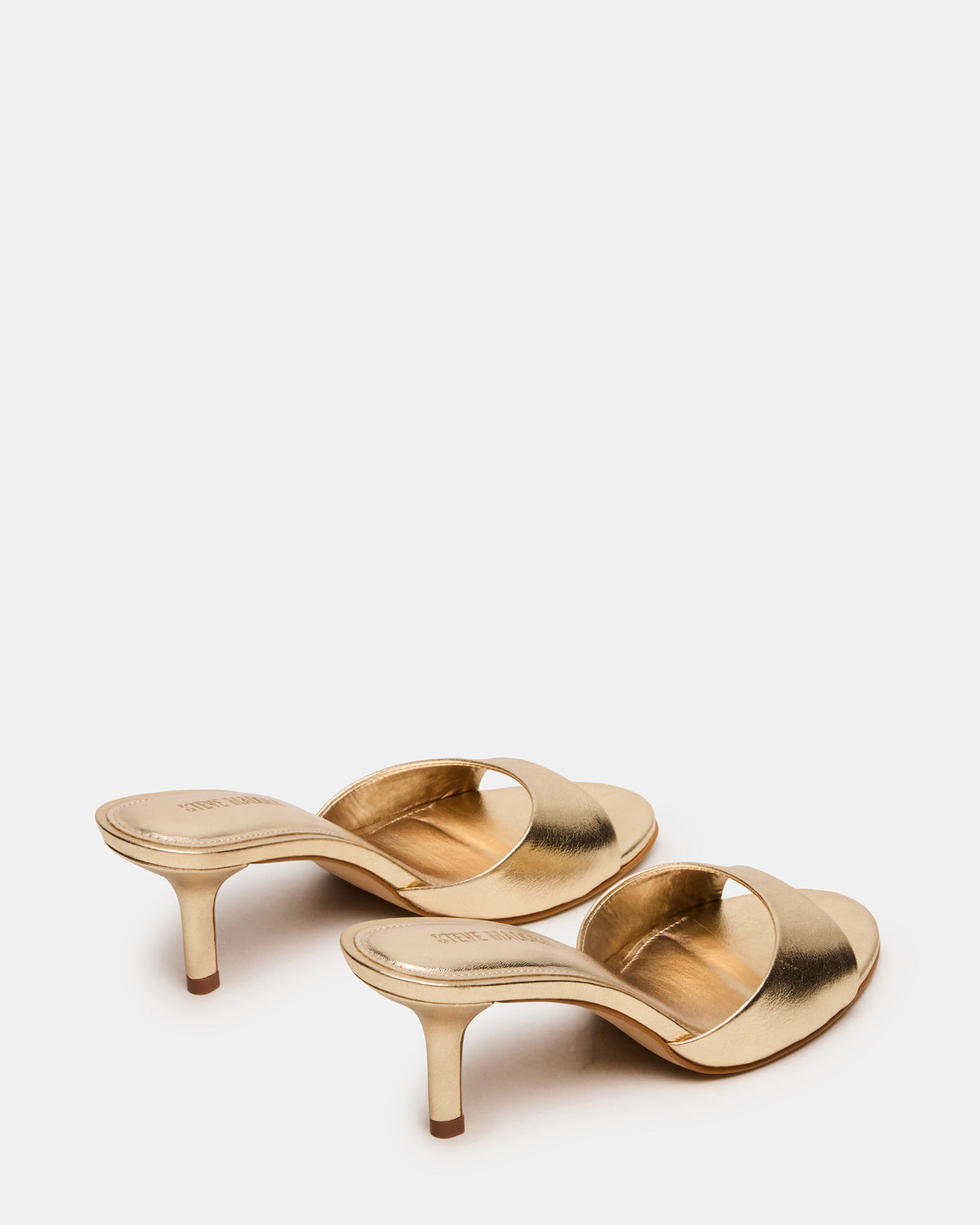 KENDRIX Gold Leather Mule Stiletto Women's Heel