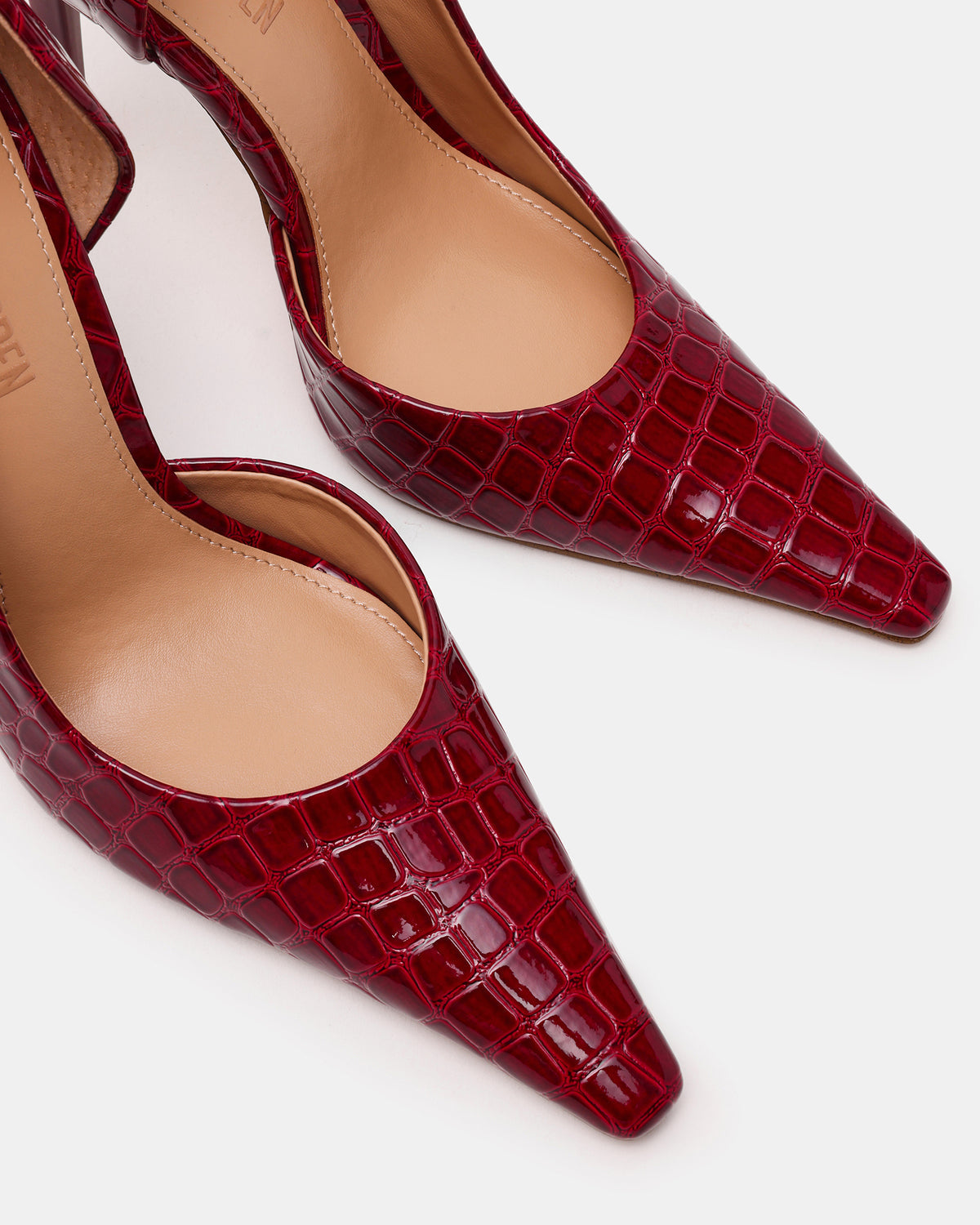 ELEGANT Red Crocodile Pointed-Toe Stiletto Pump Women's Heel