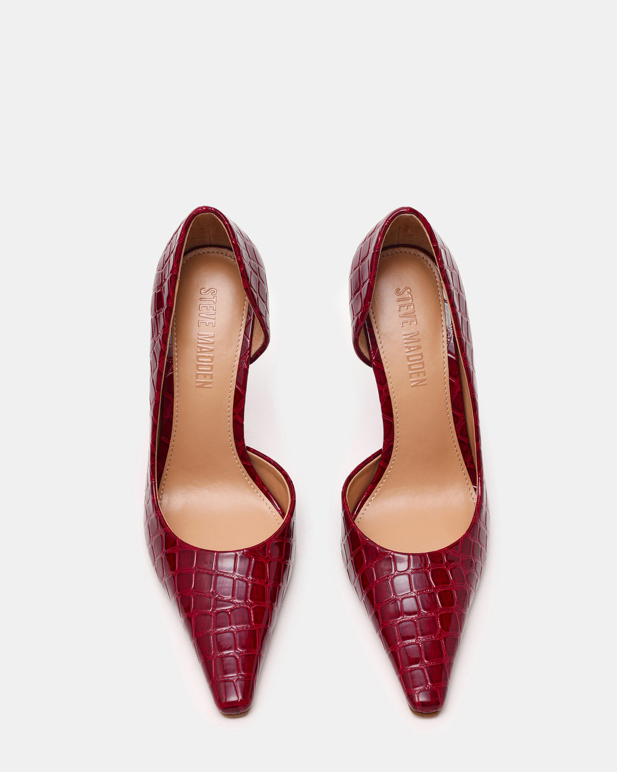 ELEGANT Red Crocodile Pointed-Toe Stiletto Pump Women's Heel