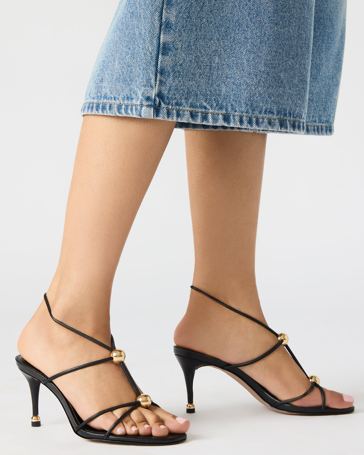RAMOS Black Strappy Stiletto Women's Heel