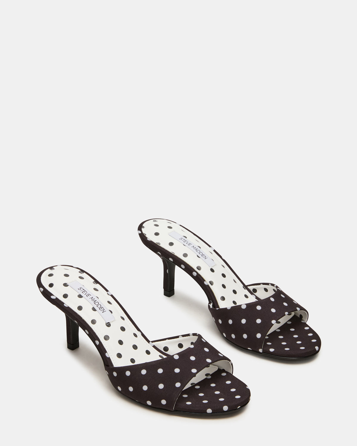 KENDRIX Black/White Mule Stiletto Women's Heel