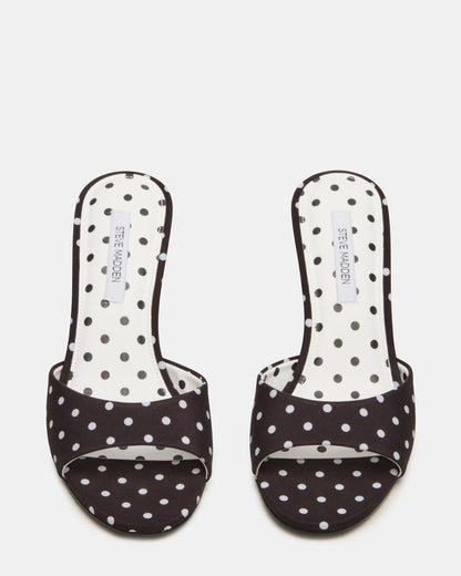 KENDRIX Black/White Mule Stiletto Women's Heel