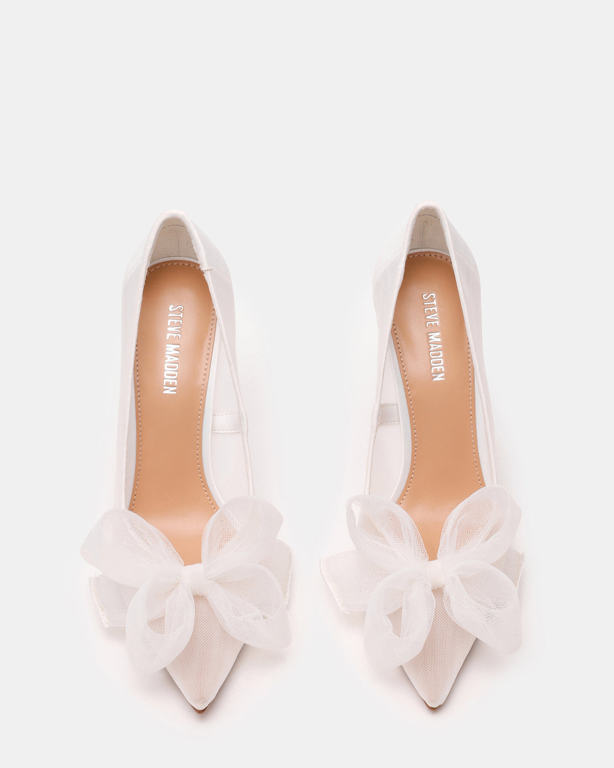 TAFFY White Bow Pointed-Toe Stiletto Pump Women's Heel