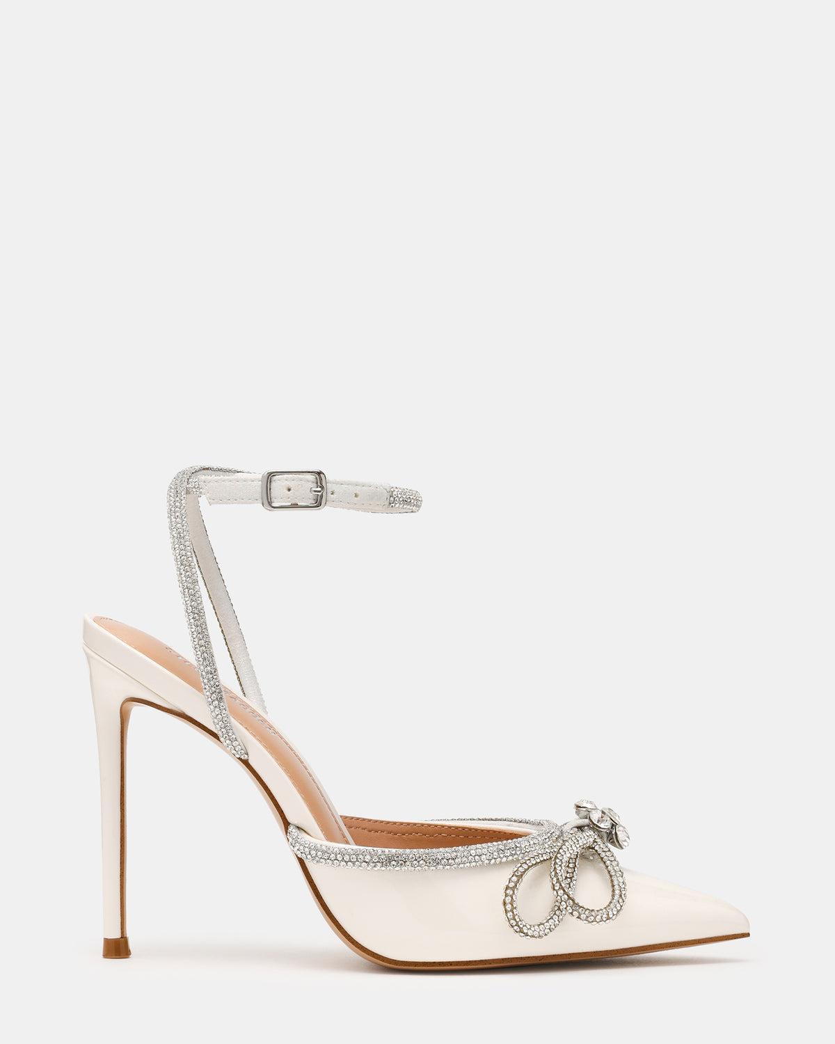 VIABLE Off-White Women's Rhinestone-Embellished Stilettos