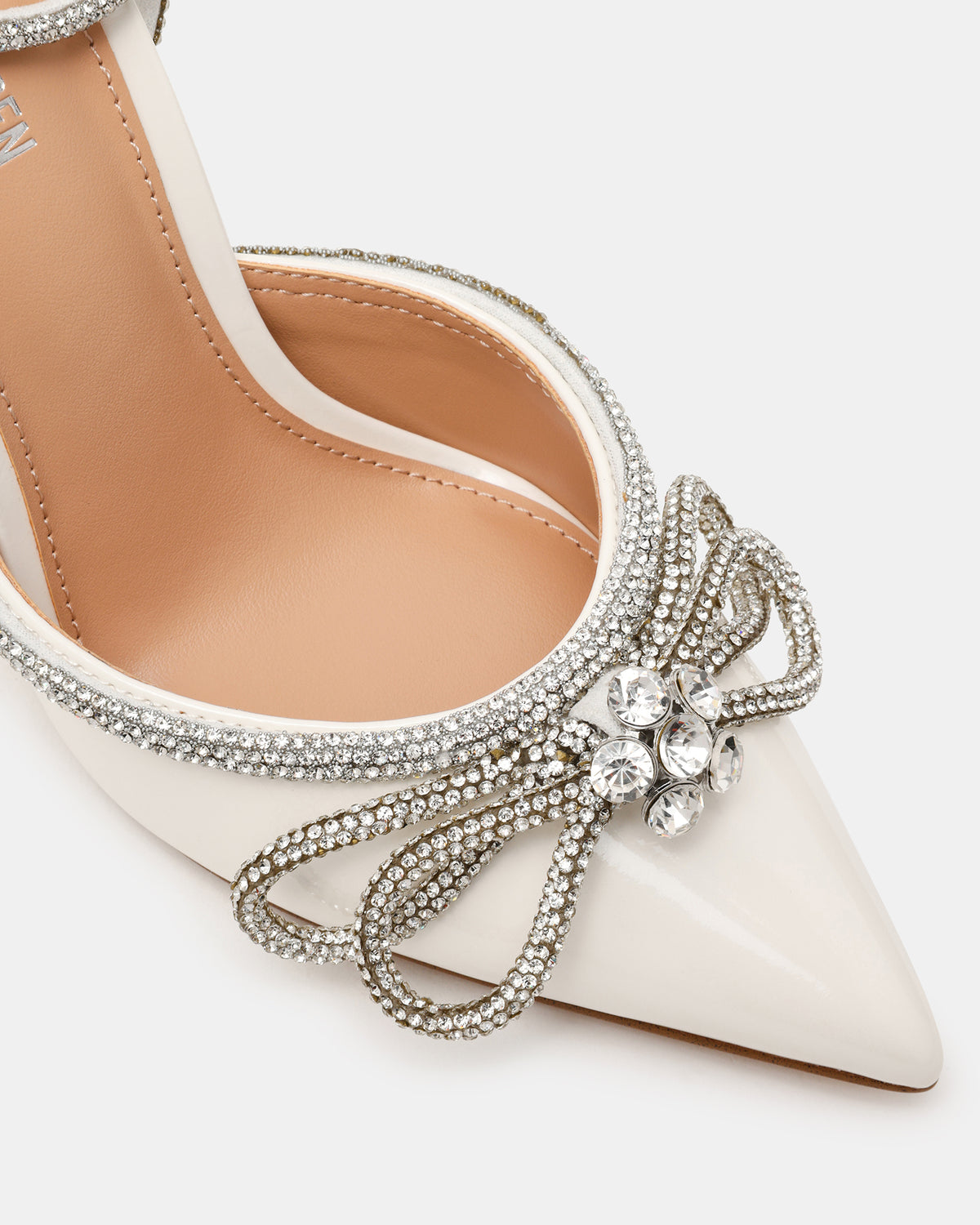 VIABLE Off-White Women's Rhinestone-Embellished Stilettos