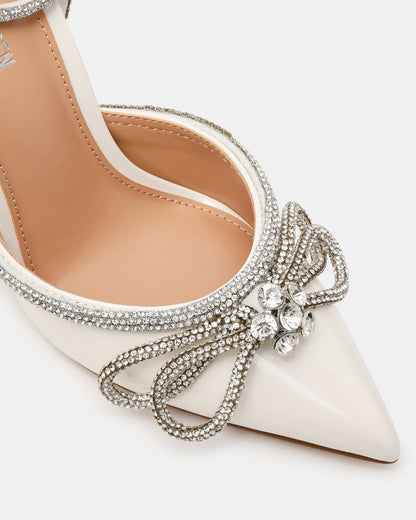 VIABLE Off-White Women's Rhinestone-Embellished Stilettos