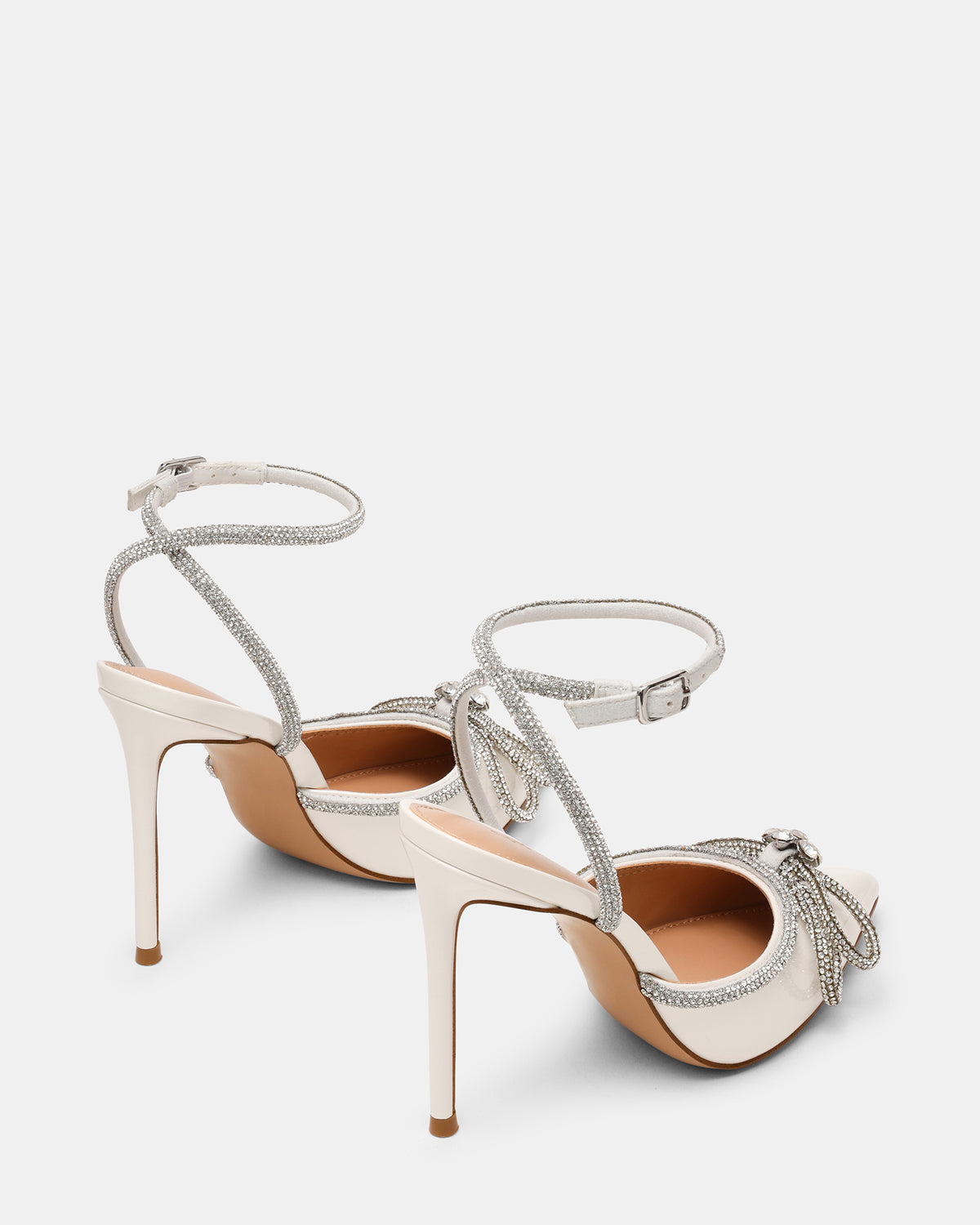 VIABLE Off-White Women's Rhinestone-Embellished Stilettos