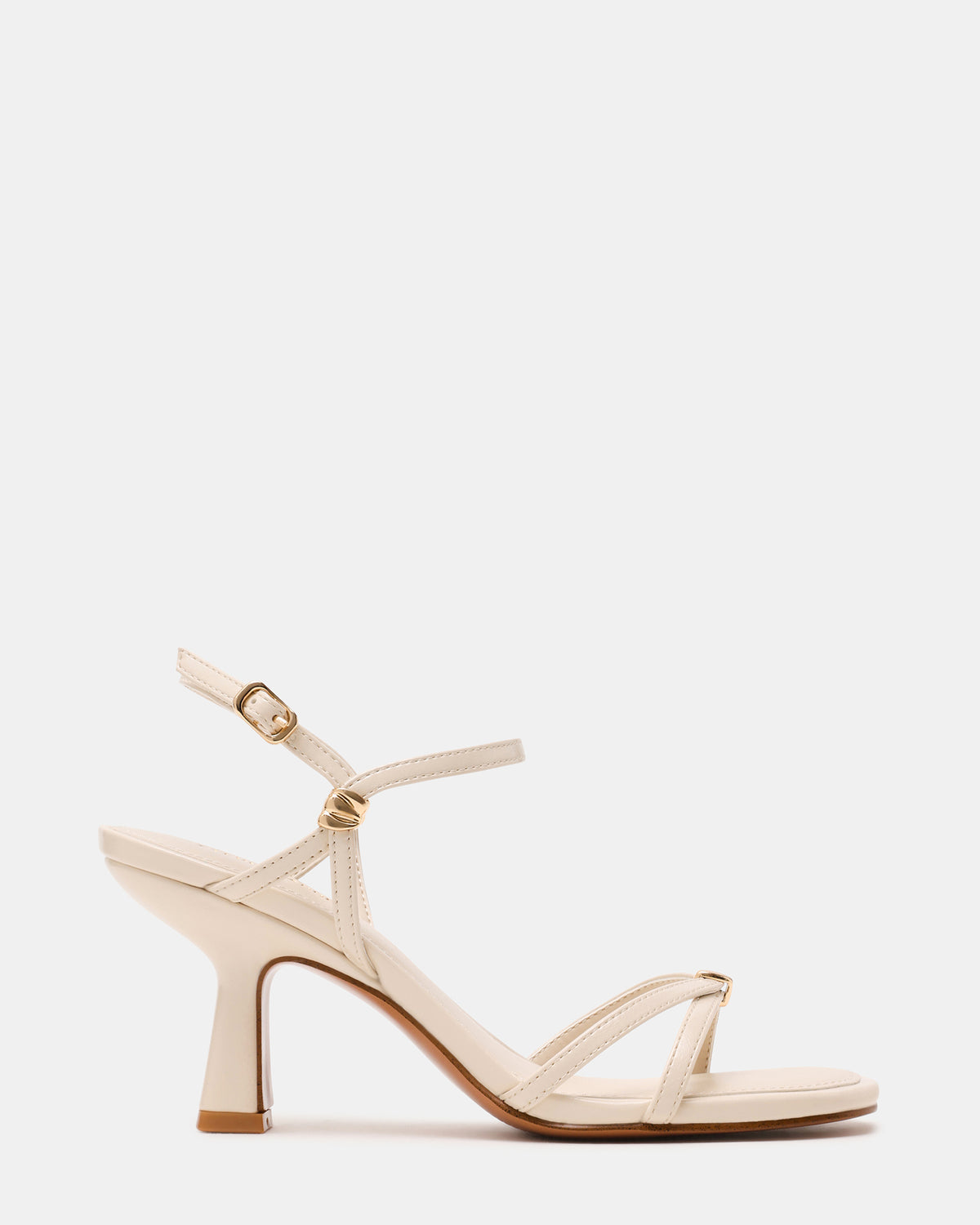 POSY Bone Gold-Detail Strappy Square-Toe Women's Heel