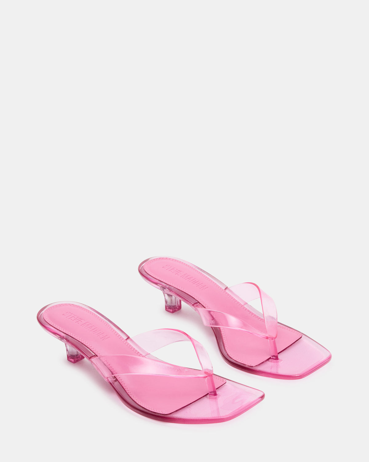 TRACIE Jelly Pink Thong Strap Women's Kitten Heel