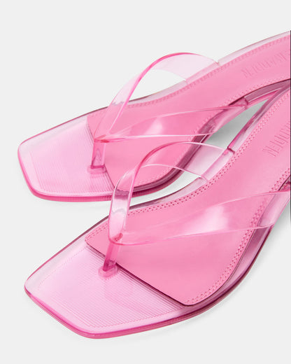 TRACIE Jelly Pink Thong Strap Women's Kitten Heel