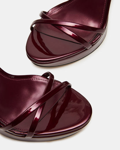 JUNI Cherry Pearl Criss Cross Stiletto Ankle Strap Women's Heel