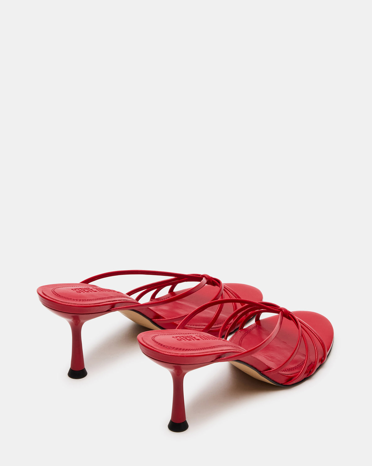 EDNA Red Leather Strappy Mule Women's Heel