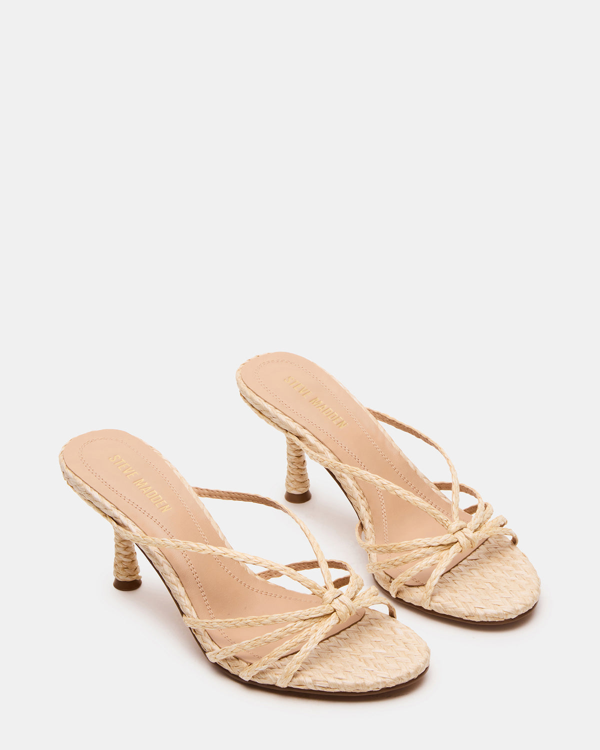 EDNA Natural Raffia Strappy Mule Women's Heel