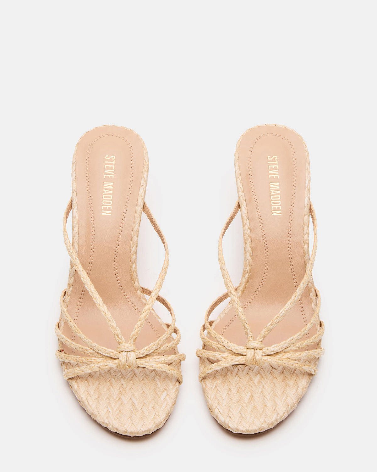 EDNA Natural Raffia Strappy Mule Women's Heel