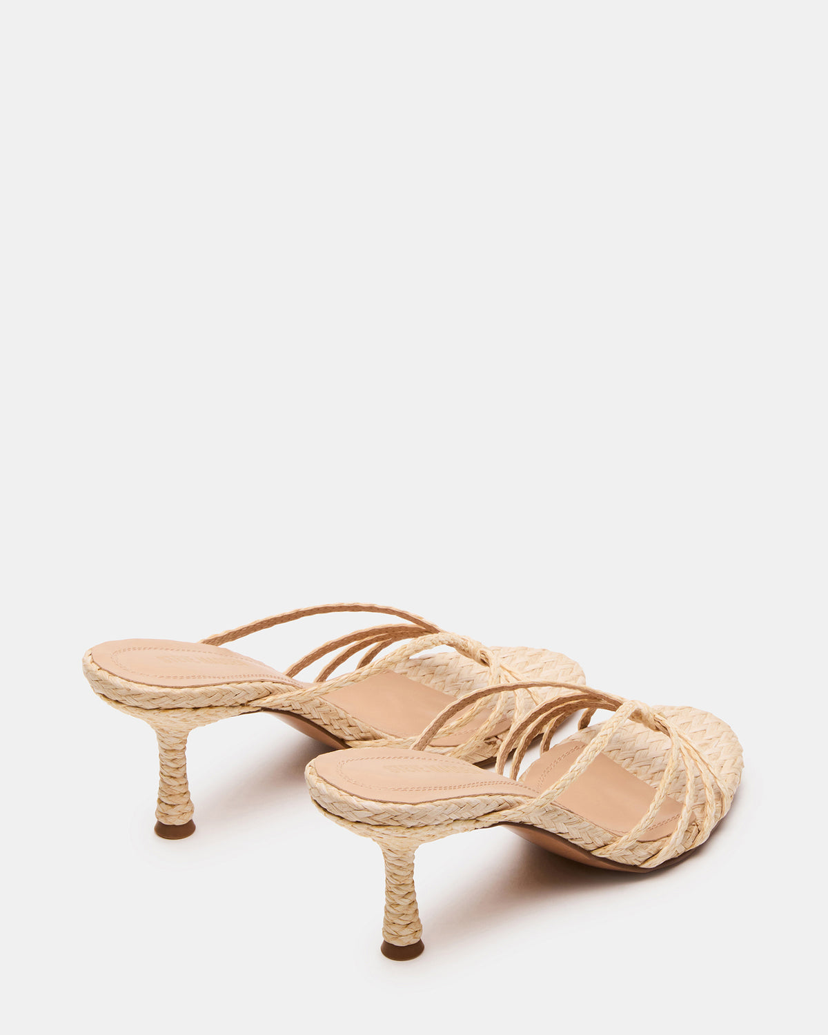 EDNA Natural Raffia Strappy Mule Women's Heel