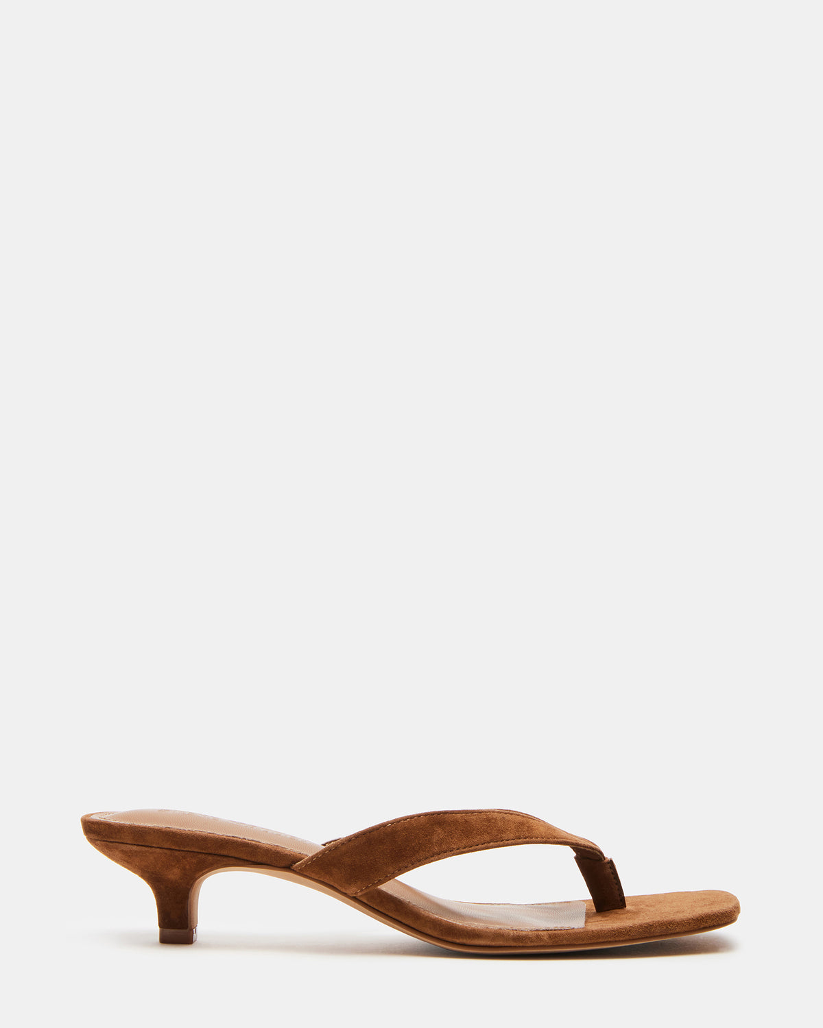 TRACIE Chestnut Suede Thong Strap Women's Kitten Heel