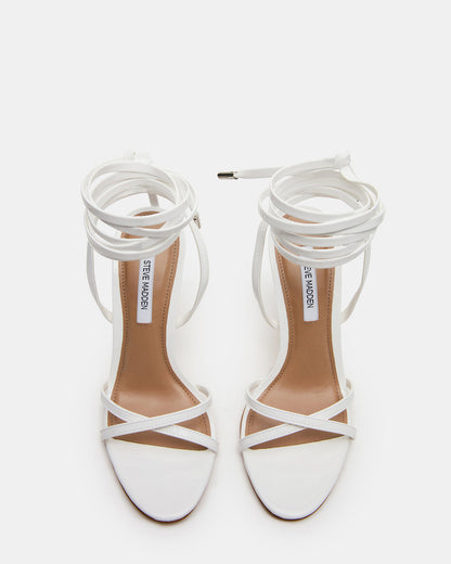NERI White Patent Strappy Stiletto Round-Toe Women's Heel