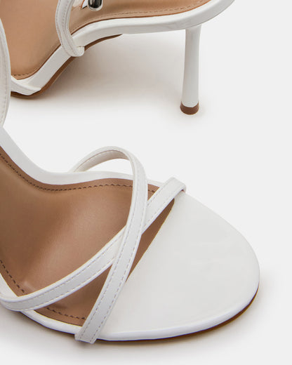 NERI White Patent Strappy Stiletto Round-Toe Women's Heel