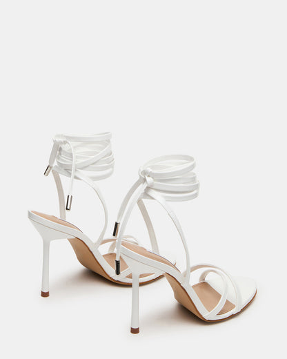 NERI White Patent Strappy Stiletto Round-Toe Women's Heel