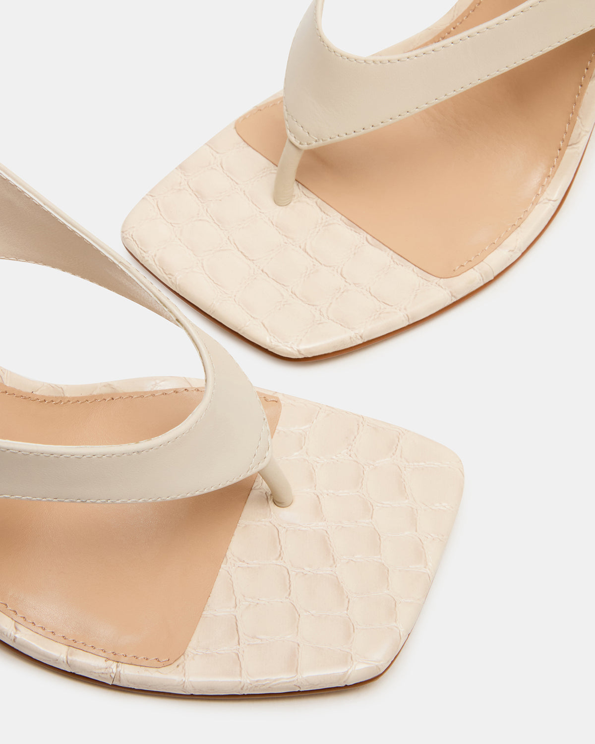 IMPROV Bone Leather Square-Toe Thong Slingback Women's Heel