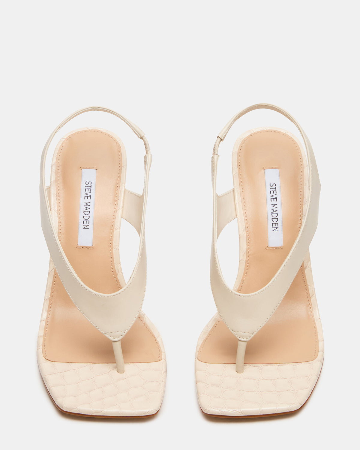 IMPROV Bone Leather Square-Toe Thong Slingback Women's Heel