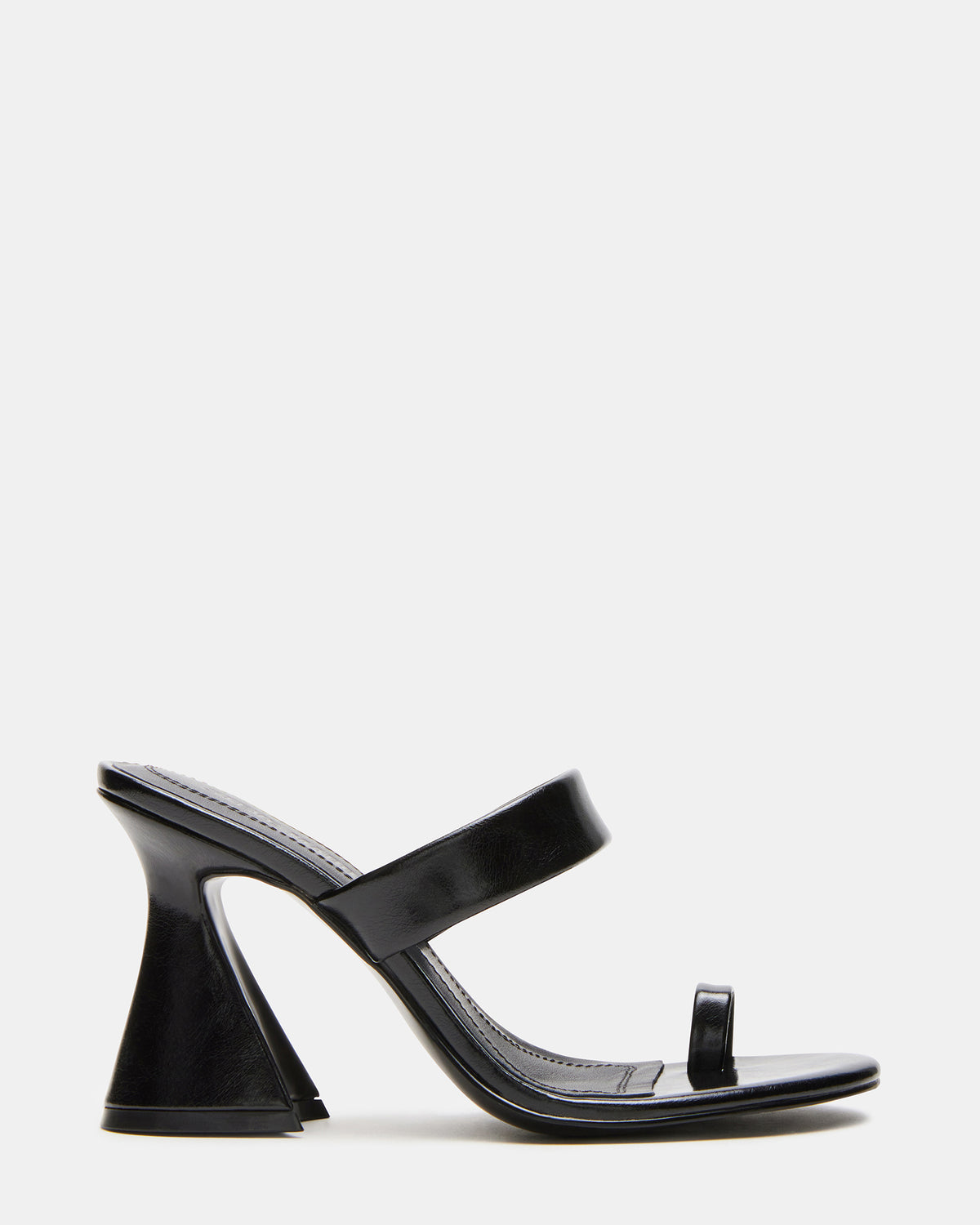 RENIE Black Women's Open Toe Mule Heel