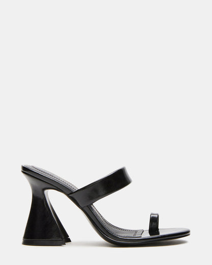 RENIE Black Women's Open Toe Mule Heel