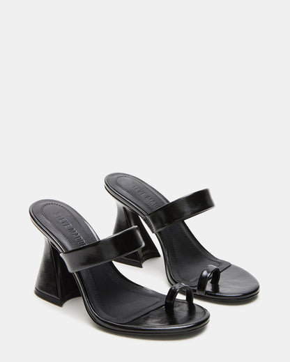 RENIE Black Women's Open Toe Mule Heel