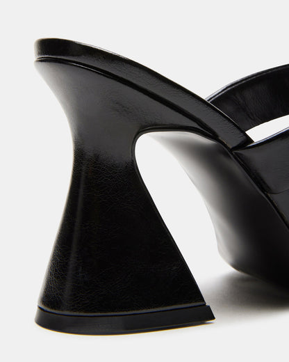 RENIE Black Women's Open Toe Mule Heel