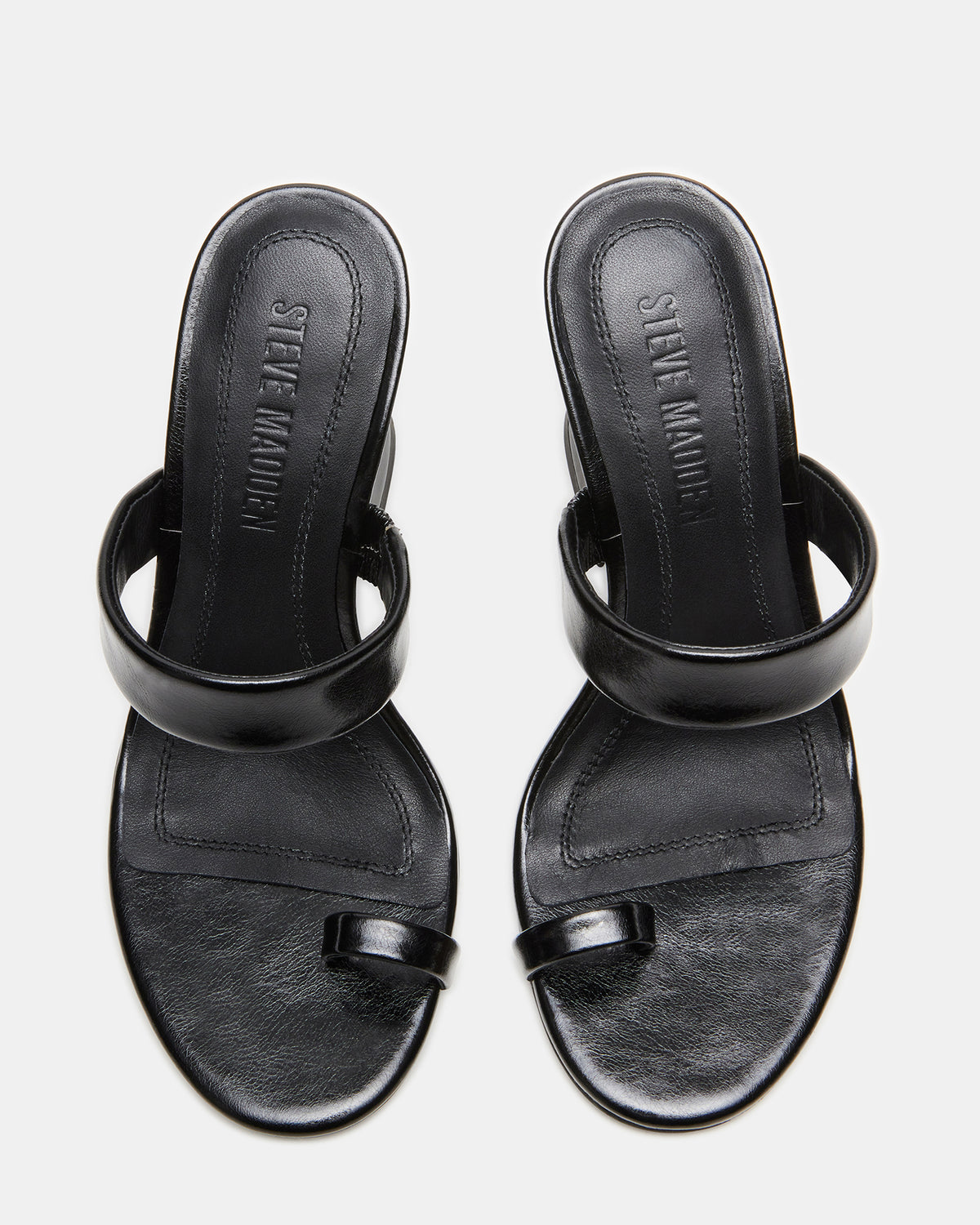 RENIE Black Women's Open Toe Mule Heel