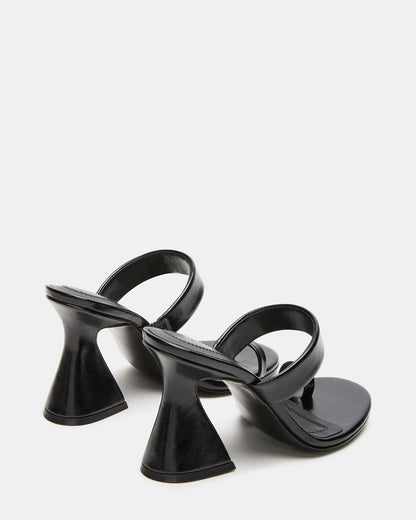 RENIE Black Women's Open Toe Mule Heel